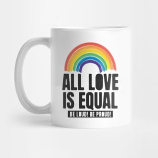 All Love Is Equal LGBTQ PRIDE MONTH | Retro Watercolor Rainbow Mug